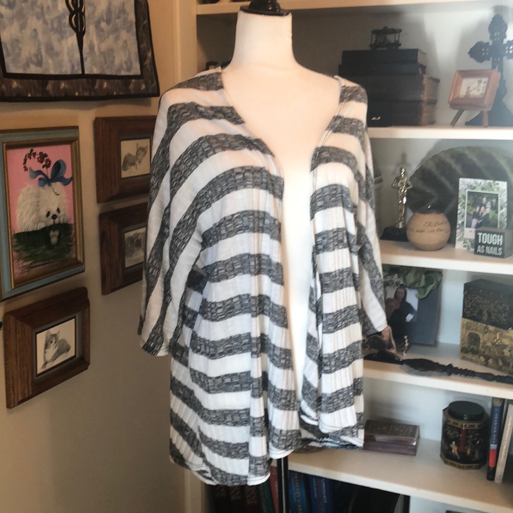 Gray and white stripe cover up